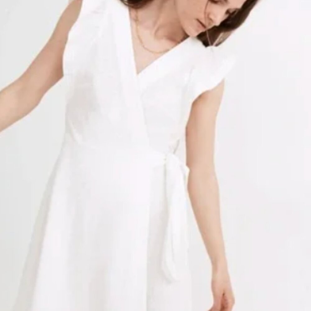 Madewell Ruffle Sleeve Wrap Mini Dress
